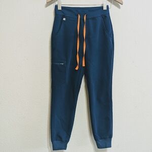 Figs Womens Zamora High Waisted Jogger Scrub Pants Teal Size XXS  W18SW2005NP